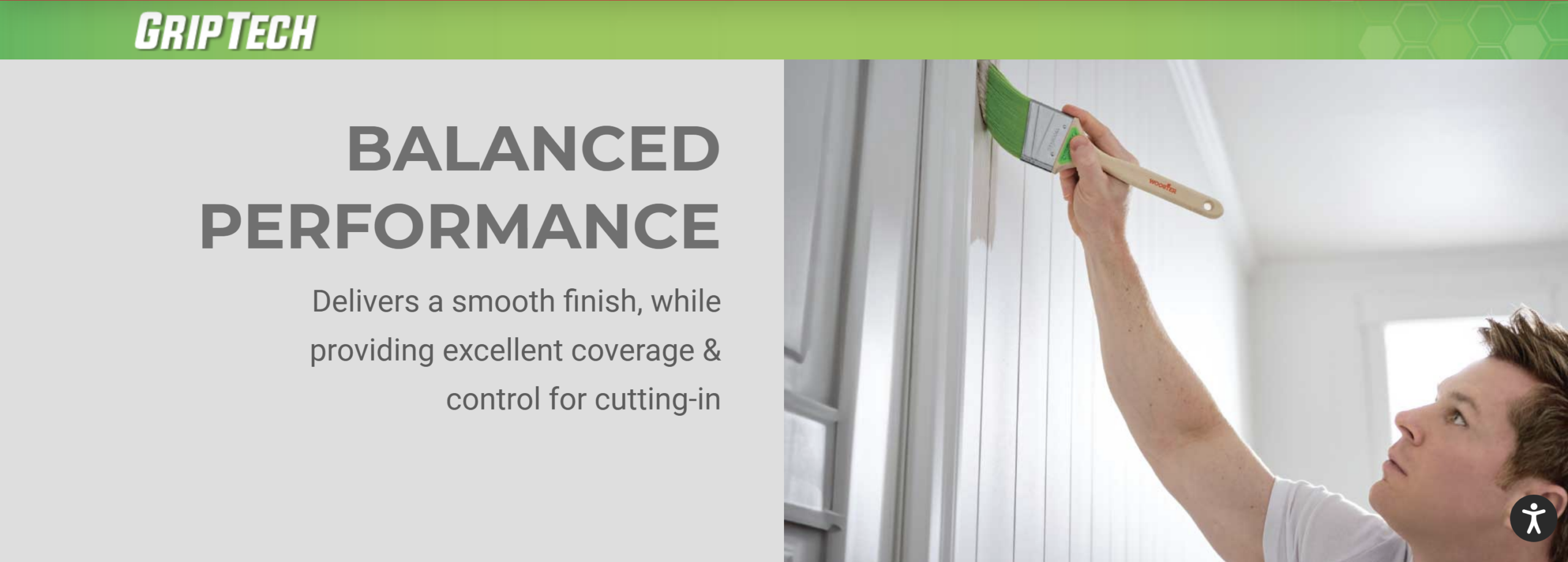 Grip Tech Green Angle Paint Brush – Wooster – فرشاة زاوية خضراء غريب تيك